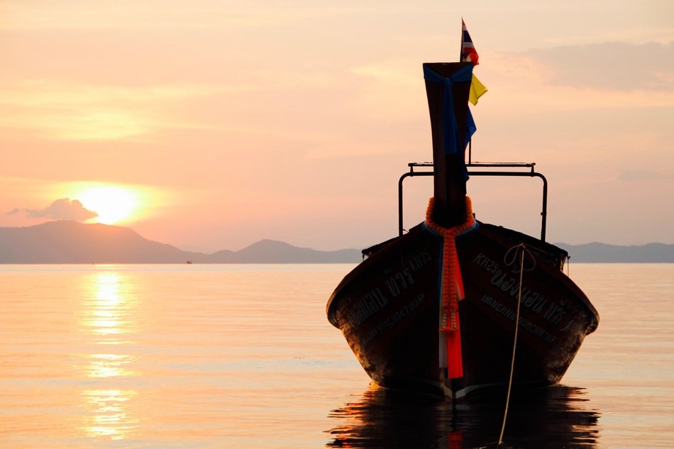 sailing boat in the evening