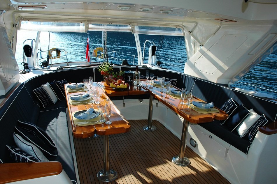 dining room on the yacht