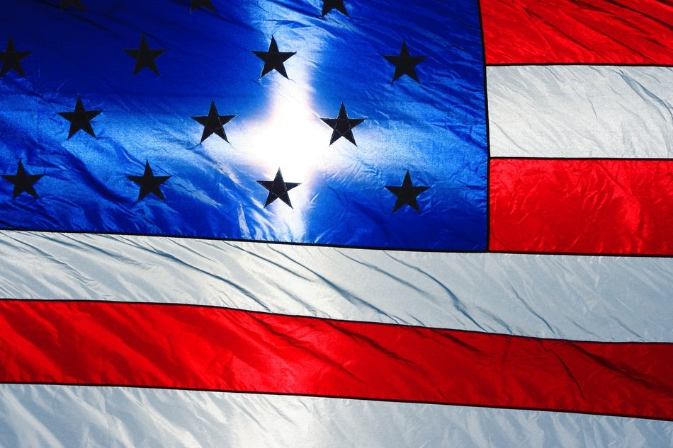 American Flag Sunlight