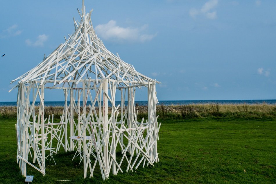 Pavilion on vacation on the landscape
