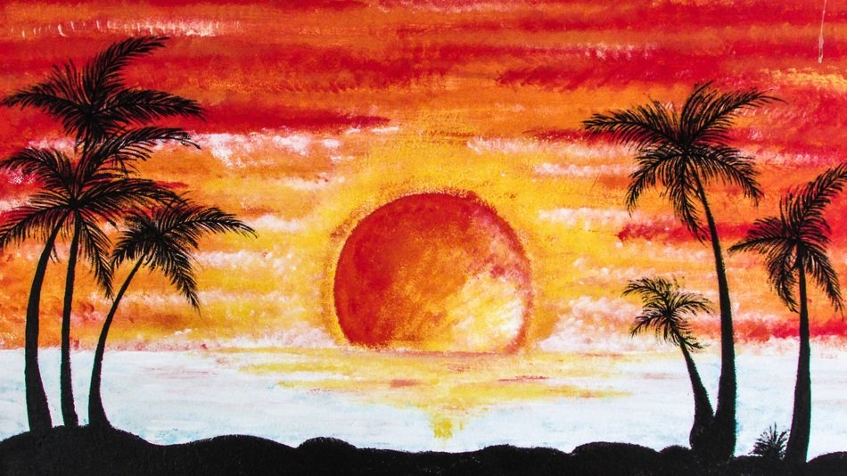 Drawing of the sunset