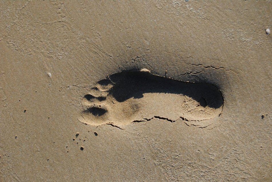 Footprint on Beach