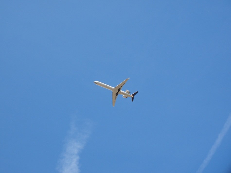 aircraft in the blue air