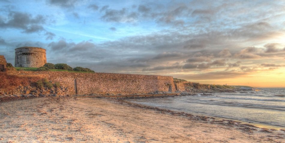 sunset on the coast in ireland
