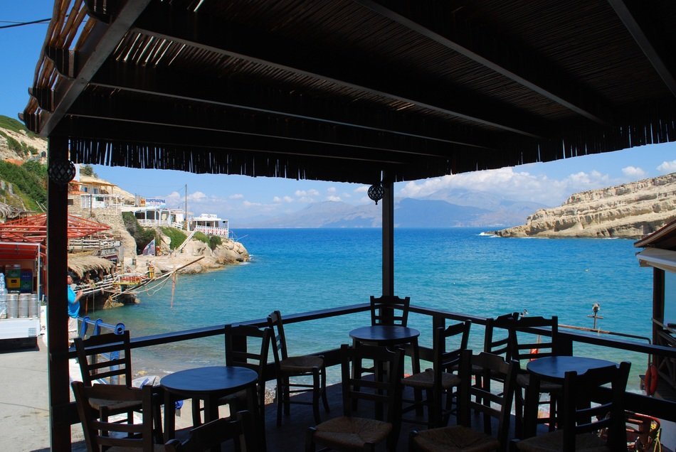 Terrace Taverna Overlooking The Sea