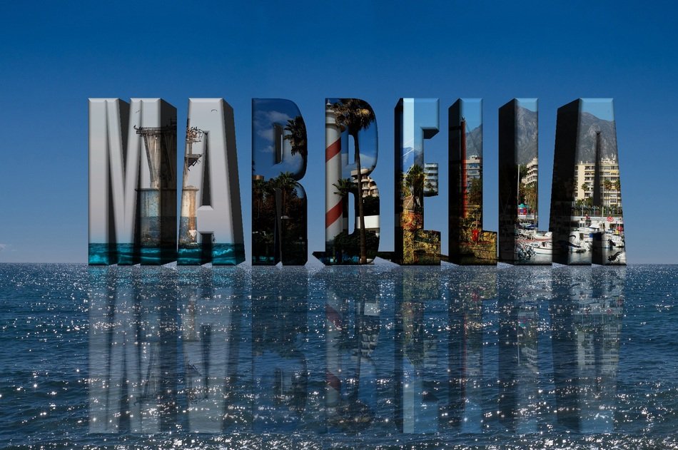 word 'Marbella' in mirror image