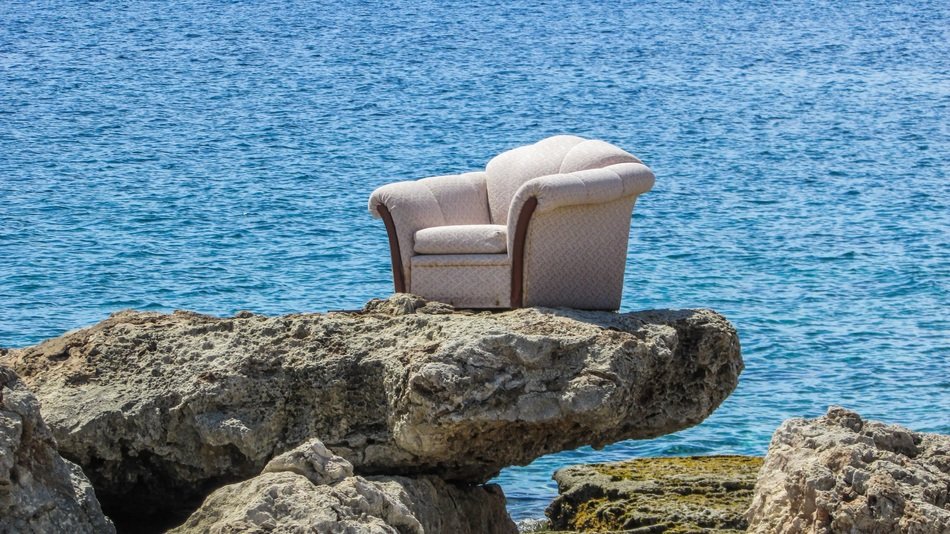 armchair on the rock