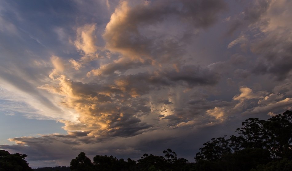 blue and white colors of clouds in Australia