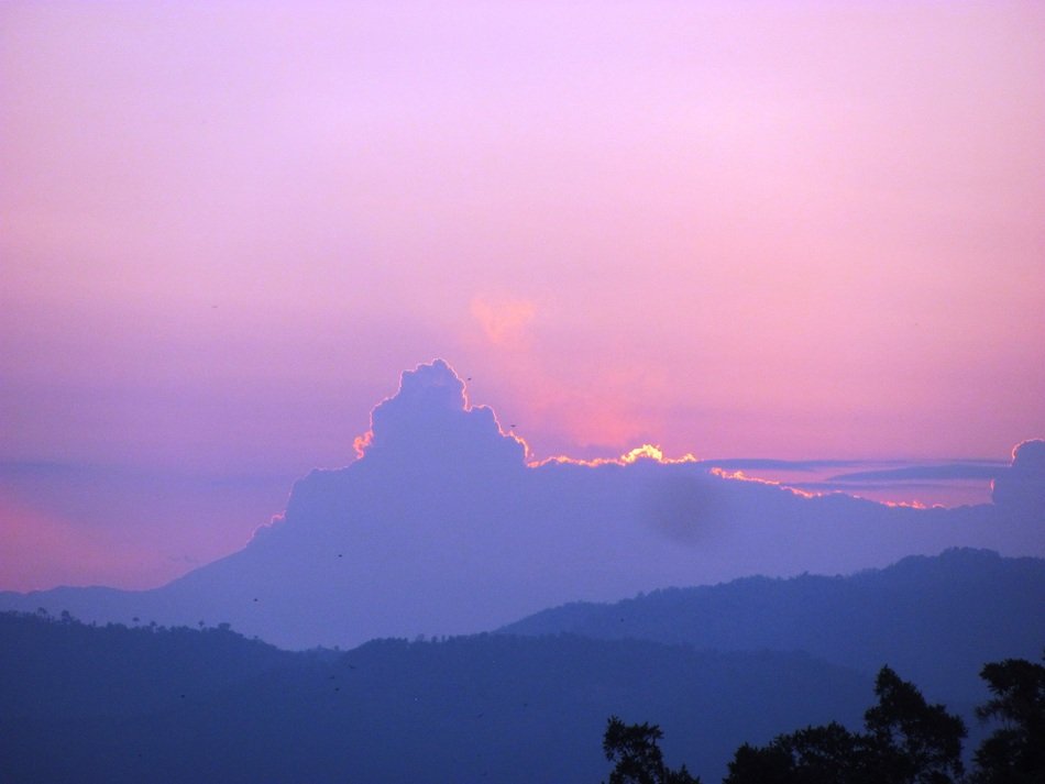 pink sky over mountains in colombia