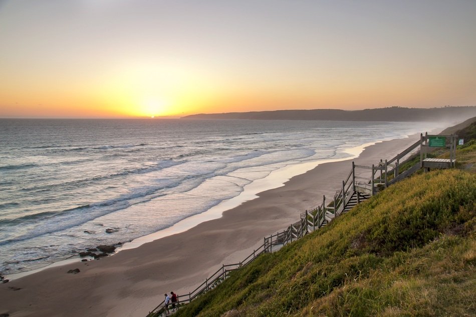 magic sunset on the shore