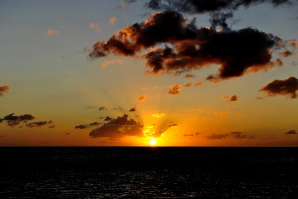 Landscape of the orange sunset