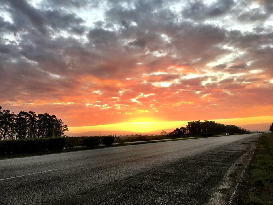 Landscape of countryside at sunset in Cuba