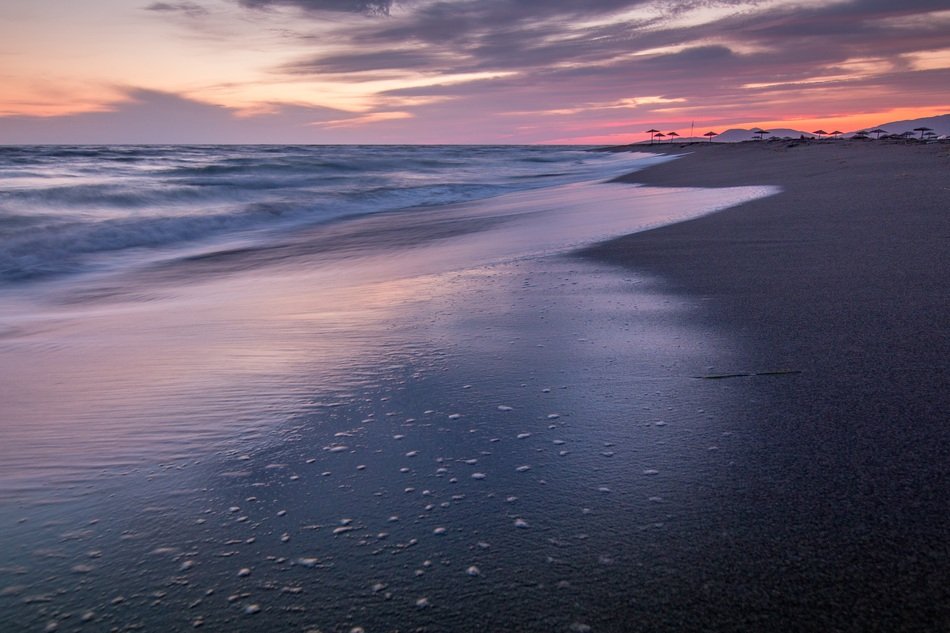 Evening sky over the coastline