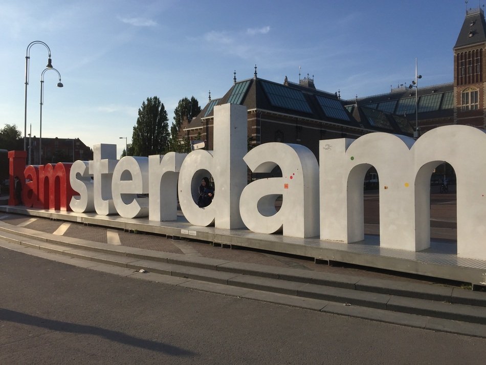 inscription 'amsterdam' for tourists