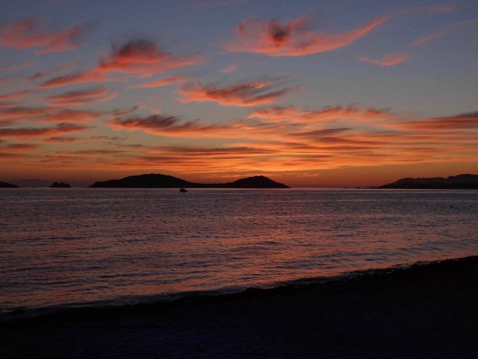 beach after sunset
