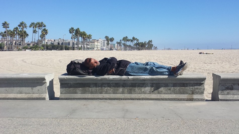 Picture of homeless is on a beach