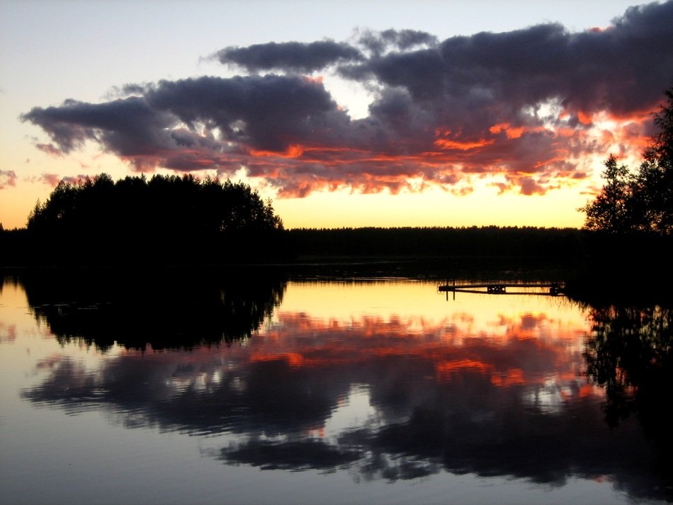 beautiful sunset in the countryside
