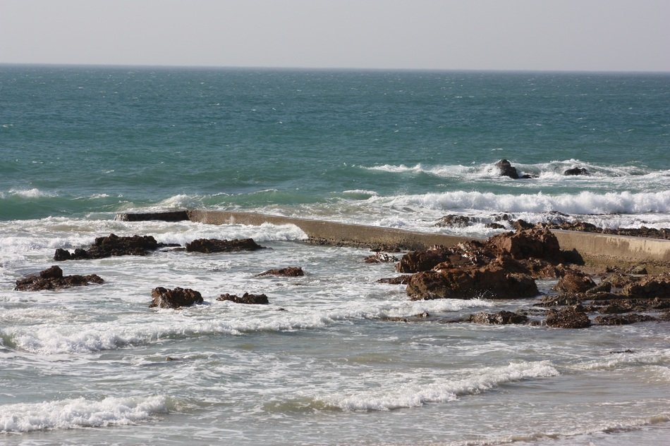 Rocky coast of the beach