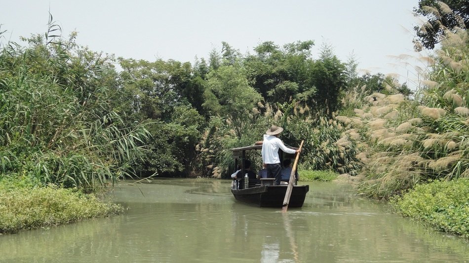 boat on the river in Zhejiang