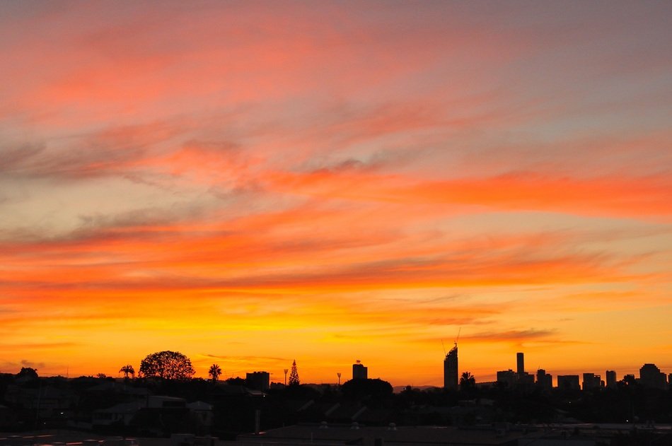 orange sunset over Kurparu in Australia