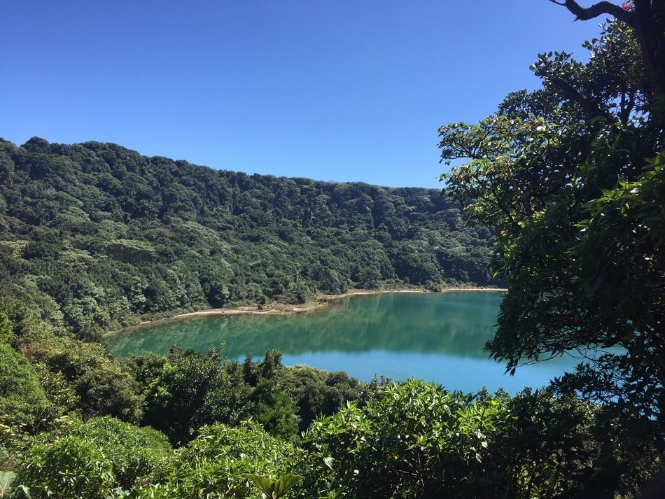 Panorama of the lagoon in the Poas volcano