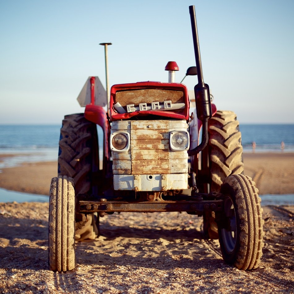 funny Tractor on the Beach