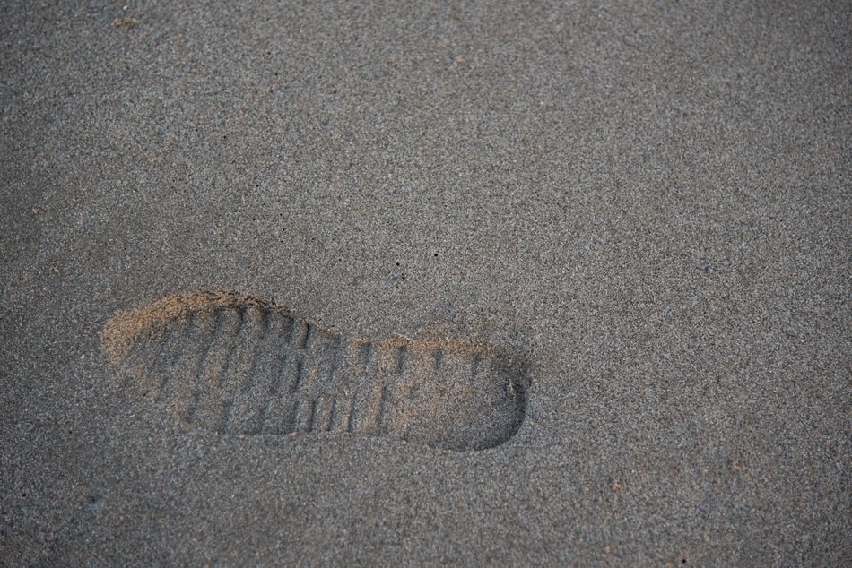 Shoeprint on a beach