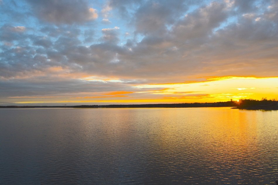 Landscape of Lulea at the sunset