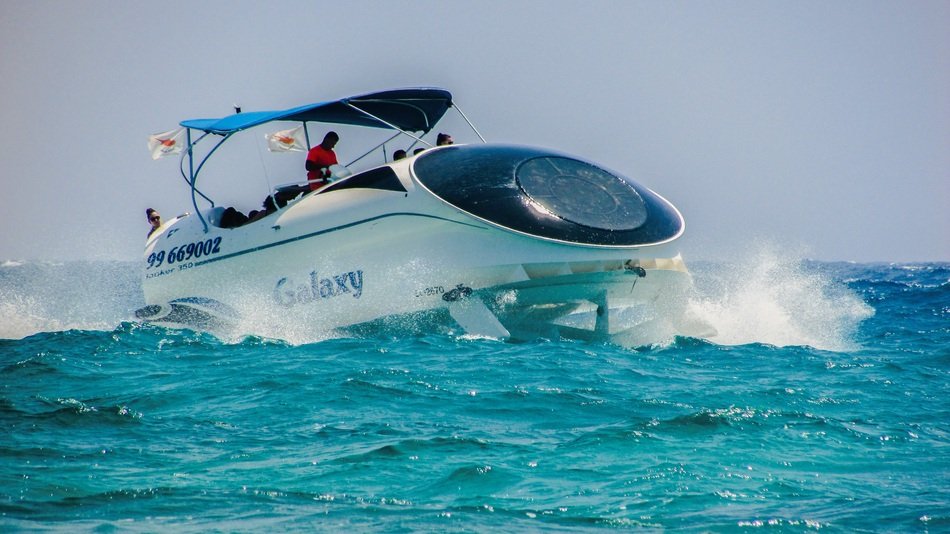 galaxy Speed Boat on sea