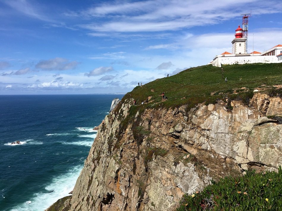 lighthouse on the cape of rock in portugal