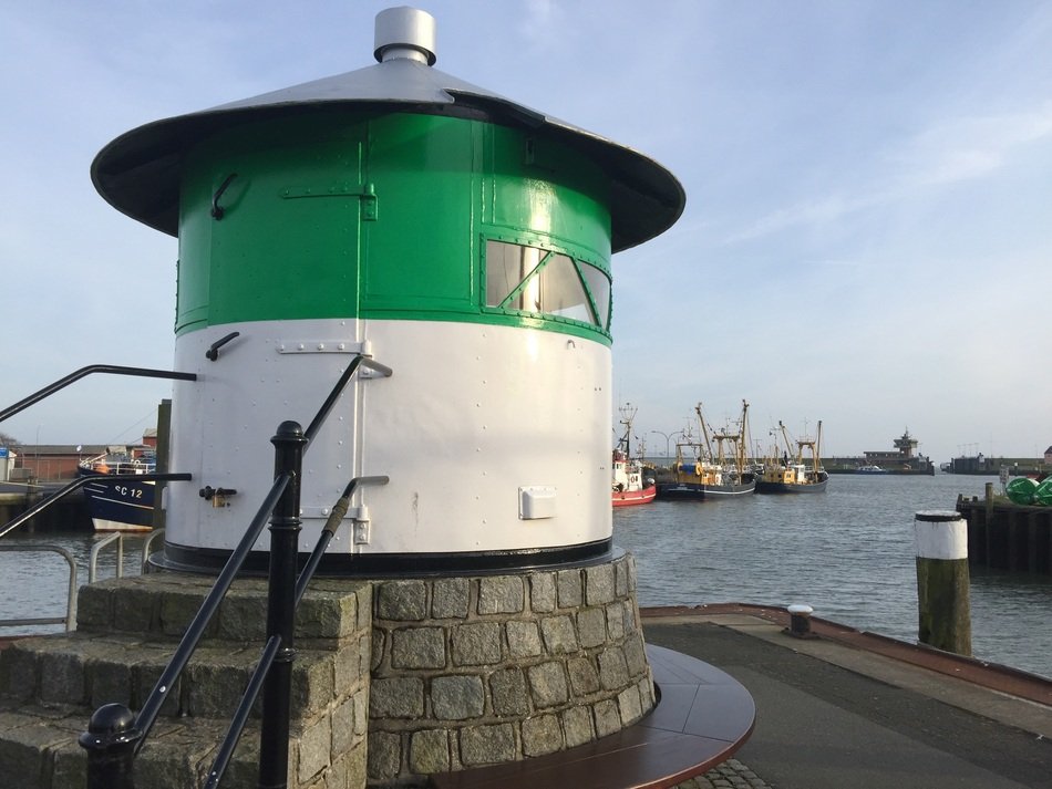 lighthouse in the port in busum