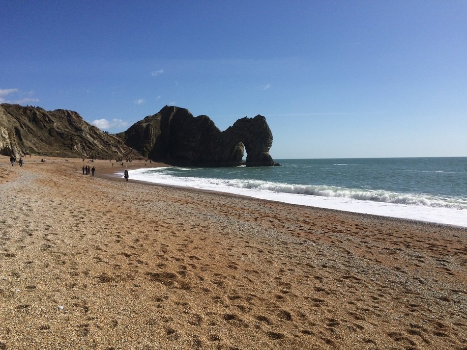 Durdle on a scenic beach