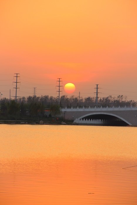 Landscape of Yanggu County at the sunset