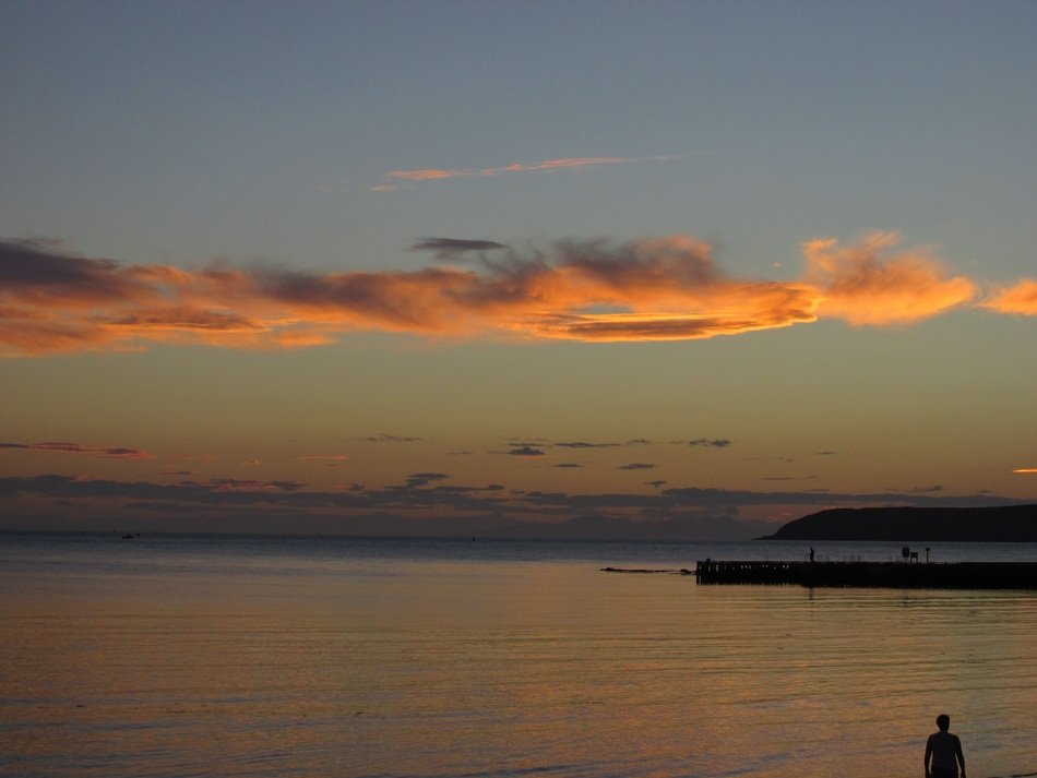 sunset over the beach in Plimmerton
