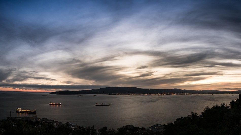 sunset over giblartar