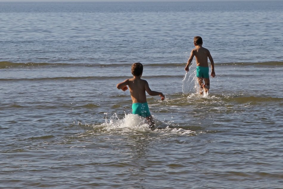 Holidays on the beach fun bathing