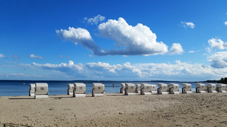 beach chairs on the beach in Klink