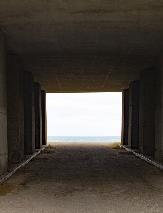 tunnel on a beach in scotland