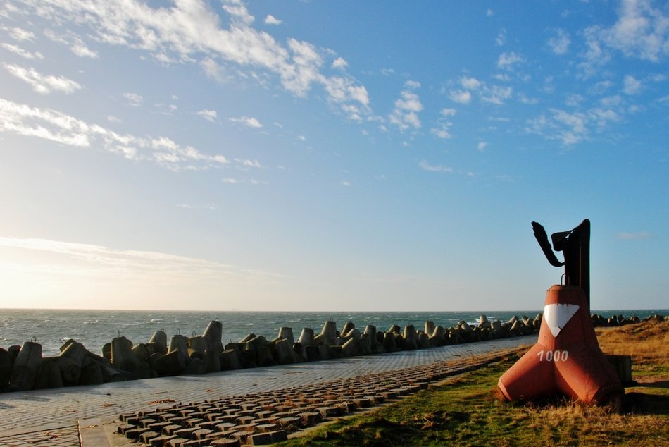 tetrahedron on the beach in helgoland