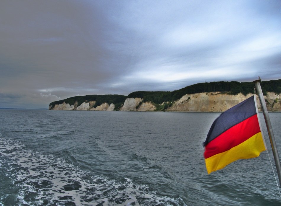 german flag on a ship
