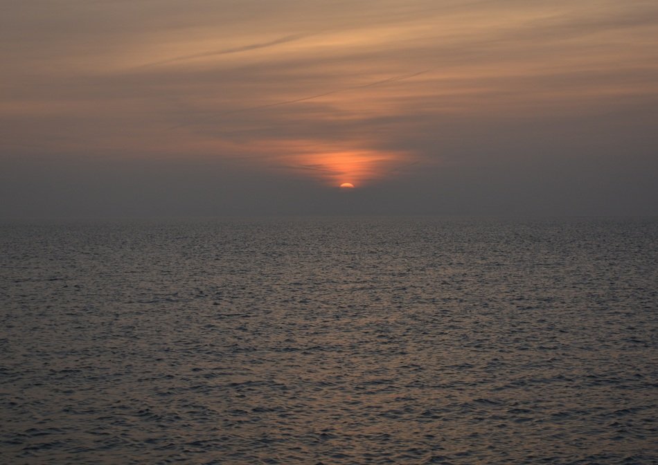 evening sky in the clouds over the north sea