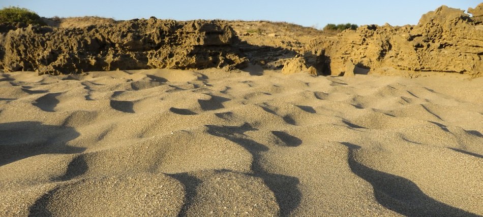 sand waves on the island of Sardinia