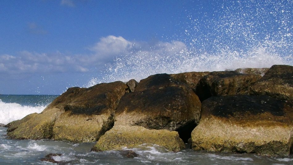 seascape with stones on the beach