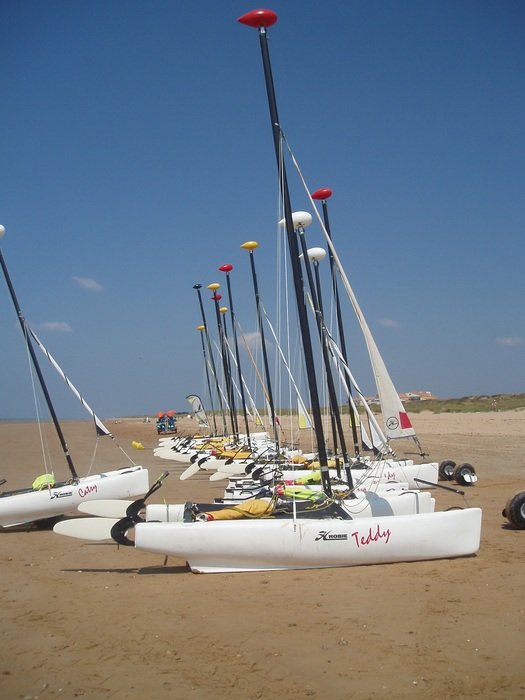 white yachts on the beach