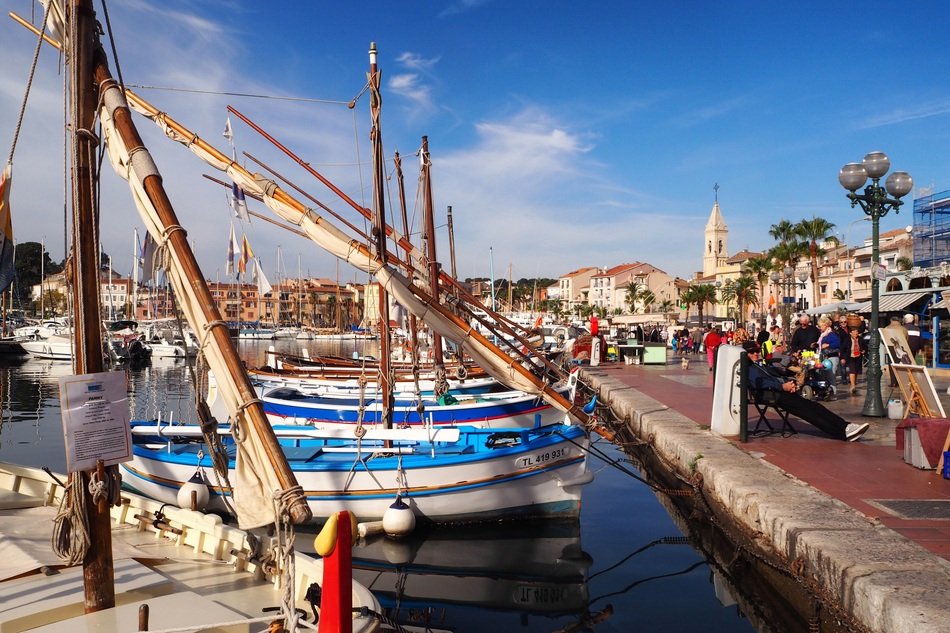 sailing boats in port of sanary sur mer