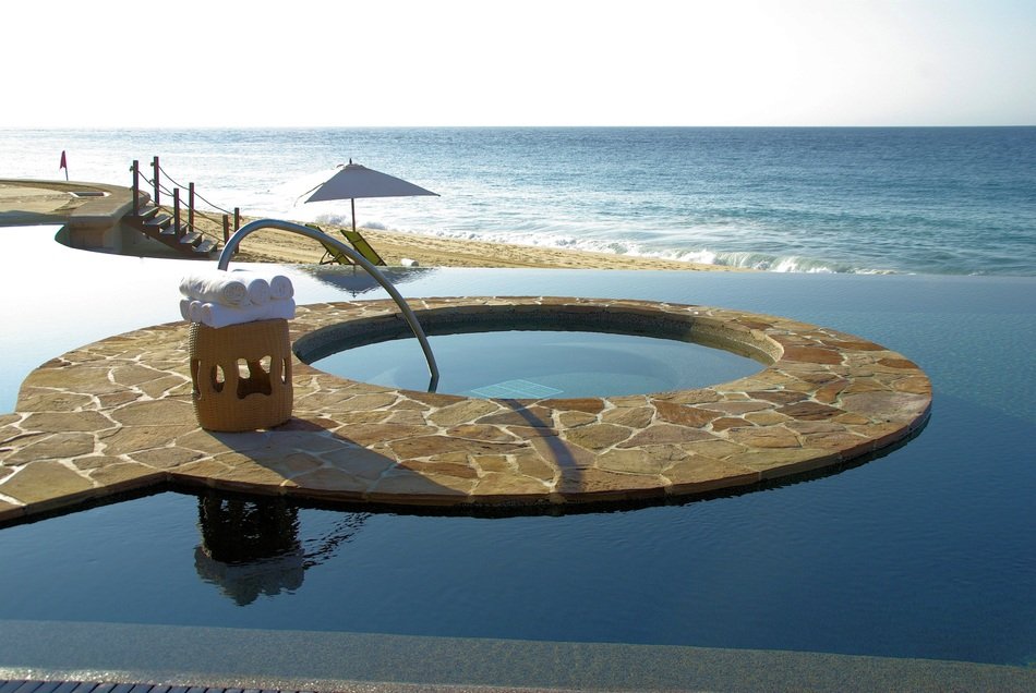 luxury beachfront pool in mexico