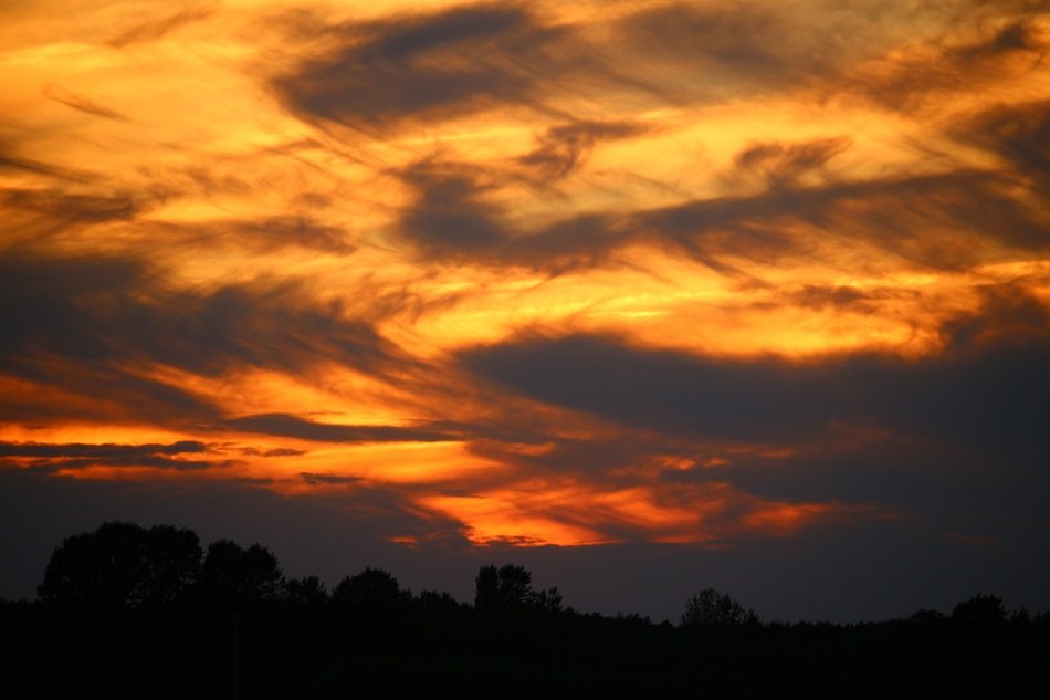 orange sky in the clouds
