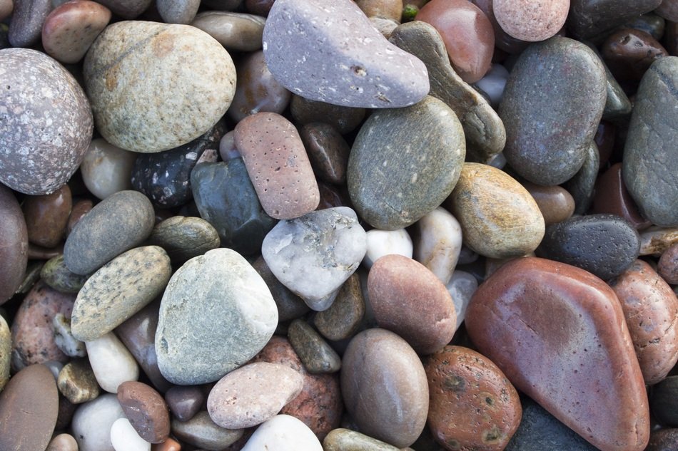 variety of beach stones