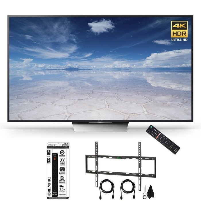 Sony XBR-75X850D 75-Inch Class 4K HDR Ultra HD TV Flat Wall Mount Bundle includes Television, Flat Wall Mount...