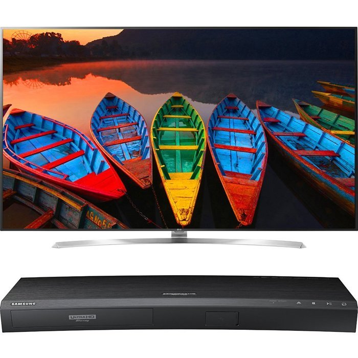 LG 75-Inch Super Ultra HD 4K Smart LED TV with webOS 3.0 (75UH8500) with Samsung 3D Wi-Fi 4K Ultra HD Blu-ray...